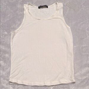 White Sleeveless Tank Top